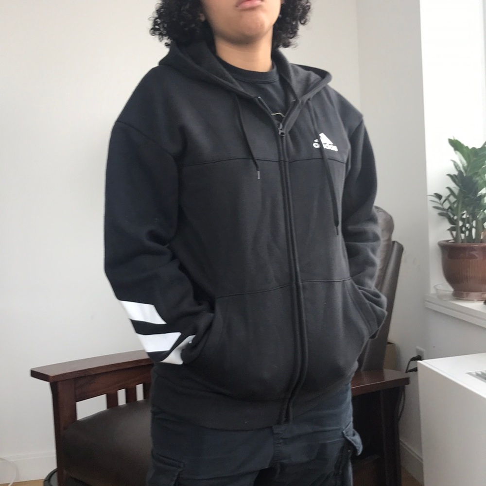 Adidas Black ZIP Up Hoodie